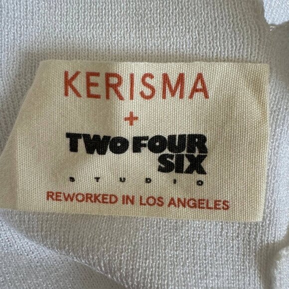 Kerisma Women's White Betty Cropped Sleeveless Cutout Seamless Hem Top Size S/M - Picture 6 of 7